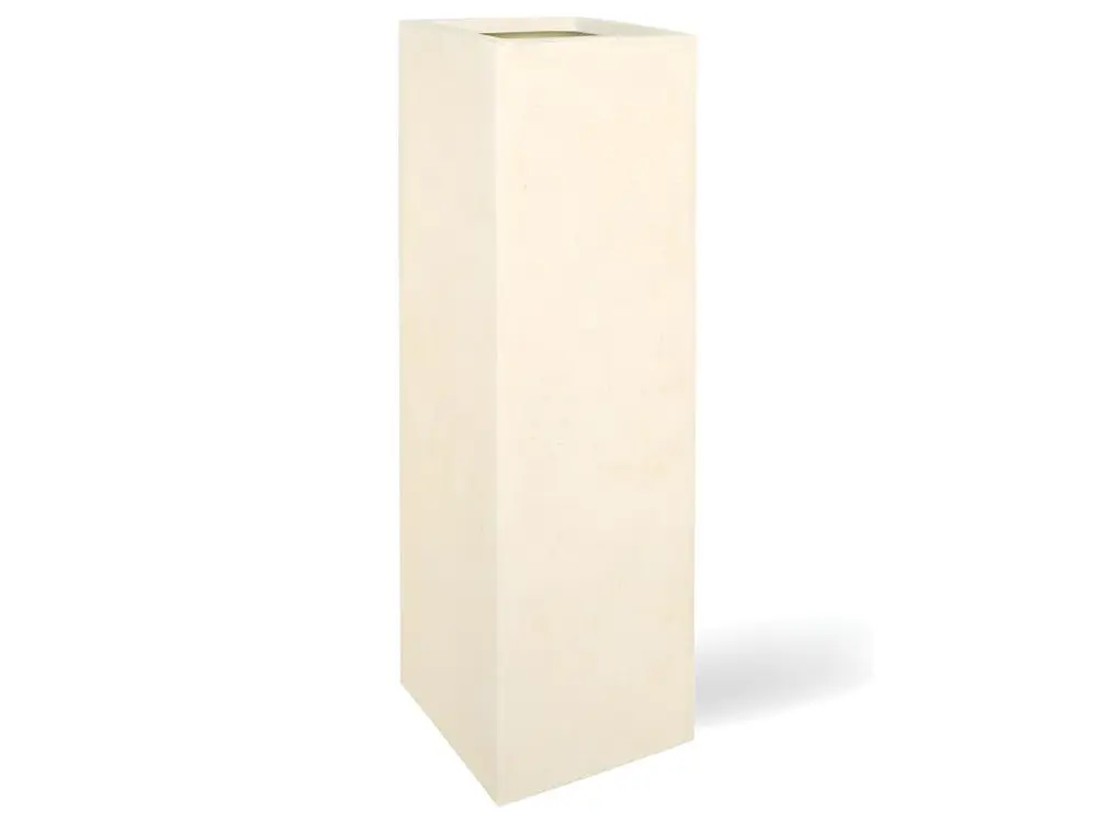 Bac polystone 40 cm x 40 cm H 120 cm Ext. carré haut crème - choisissez votre hauteur: H 120 cm - couleur: Sable