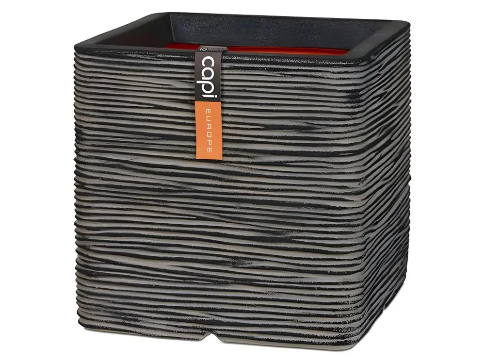 Bac Rib en plastique de qualité supérieure Int/Ext. cube 50x50x50 cm anthracite - choisissez votre hauteur: H 50 cm - couleur: Gris anthracite