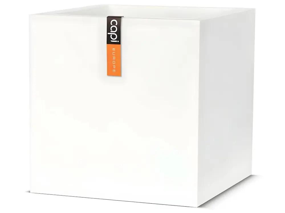 Bac en pures fibres Blanka Ext. cube 50x50x50 cm blanc glossy - choisissez votre hauteur: H 50 cm - couleur: Blanc neige