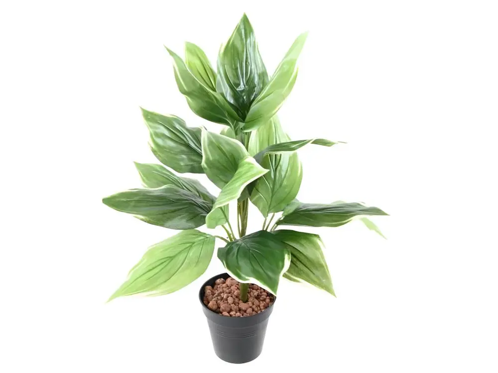 Hosta artificiel en piquet H60 cm 18 feuilles