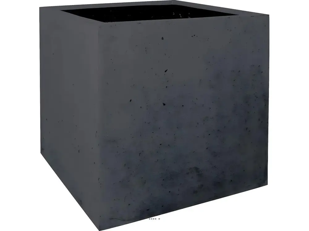 Bac en Polystone Roma Ext. Cube L 18x 18 x H 18 cm Noir - choisissez votre hauteur: H 18 cm - couleur: Noir