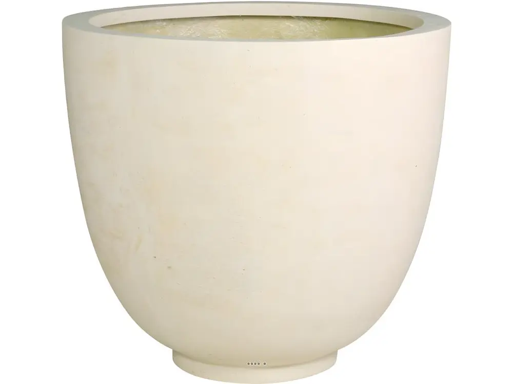 Bac en Polystone Landi Ext. Egg D 70 x H 60 cm crème - choisissez votre hauteur: H 60 cm - couleur: Crème