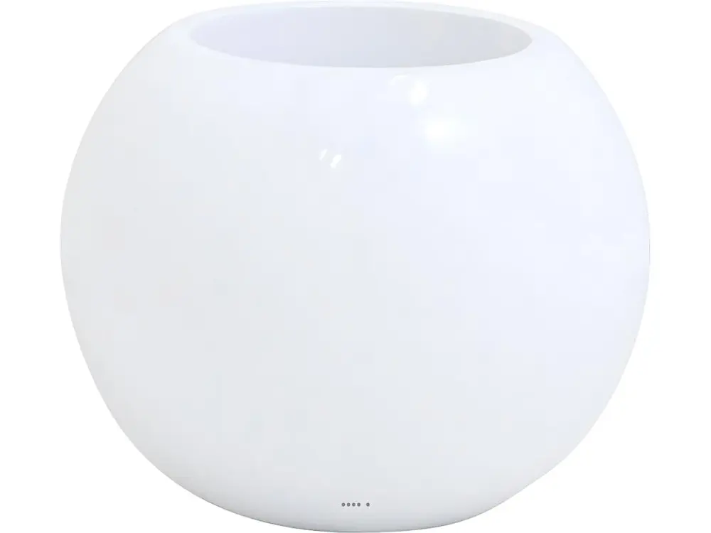 Bac résine fibre Cody Ext. Boule D 40 x H 32 cm Blanc - choisissez votre hauteur: H 32 cm - couleur: Blanc neige