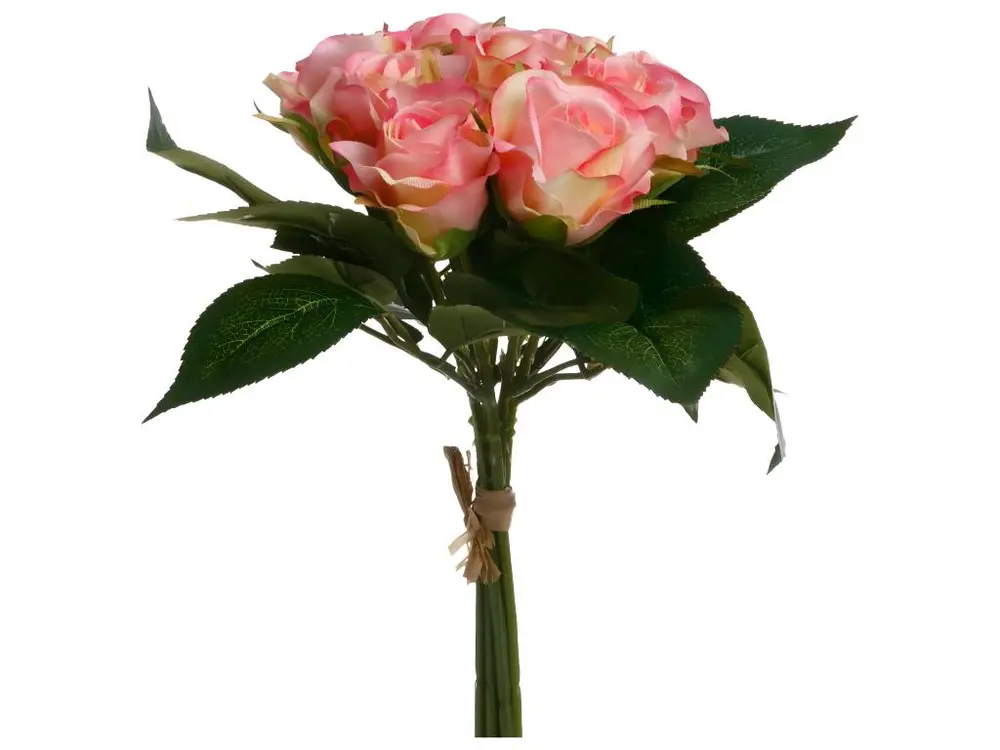 Bouquet de Fleurs artificielles 9 Roses D. 23 x H. 25 cm