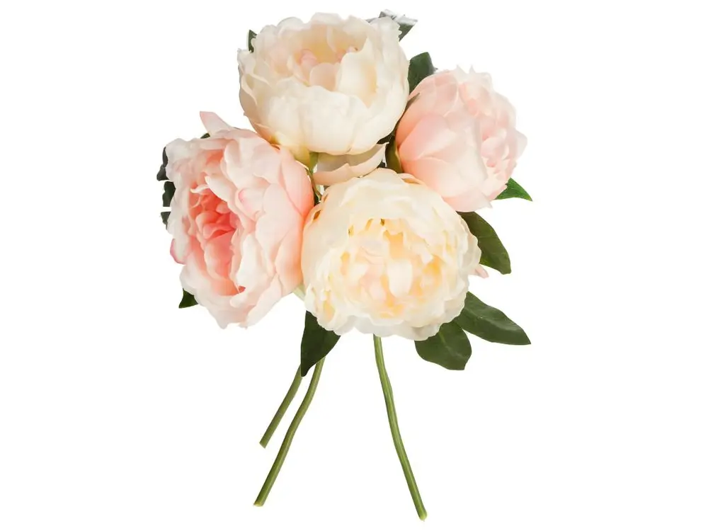 Bouquet de Fleurs artificielles 4 Pivoines roses D. 25 x H. 30 cm