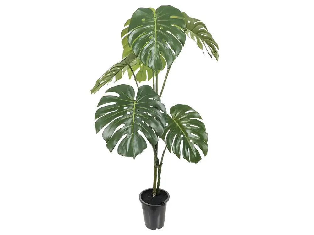 Monstera deliciosa artificielle, sur pied, en pot H 120 cm, D 65 cm - choisissez votre hauteur: H 120 cm