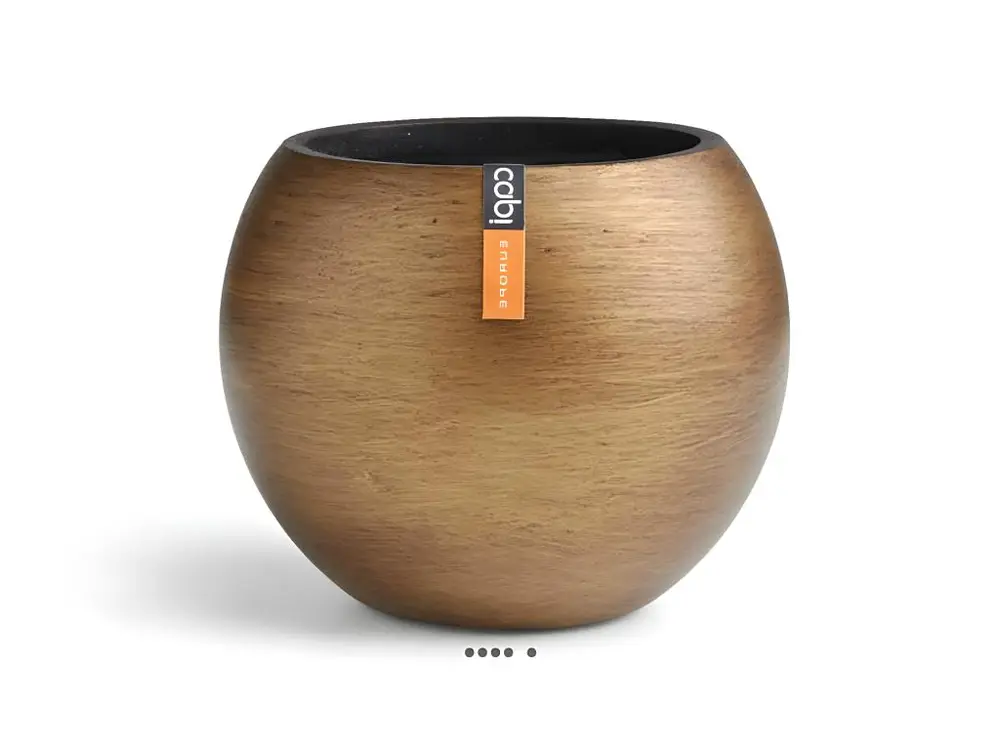 Joli pot rétro forme boule doré en matières synthétiques H 18 x D 22 cm Doré - choisissez votre hauteur: H 18 cm - couleur: Doré