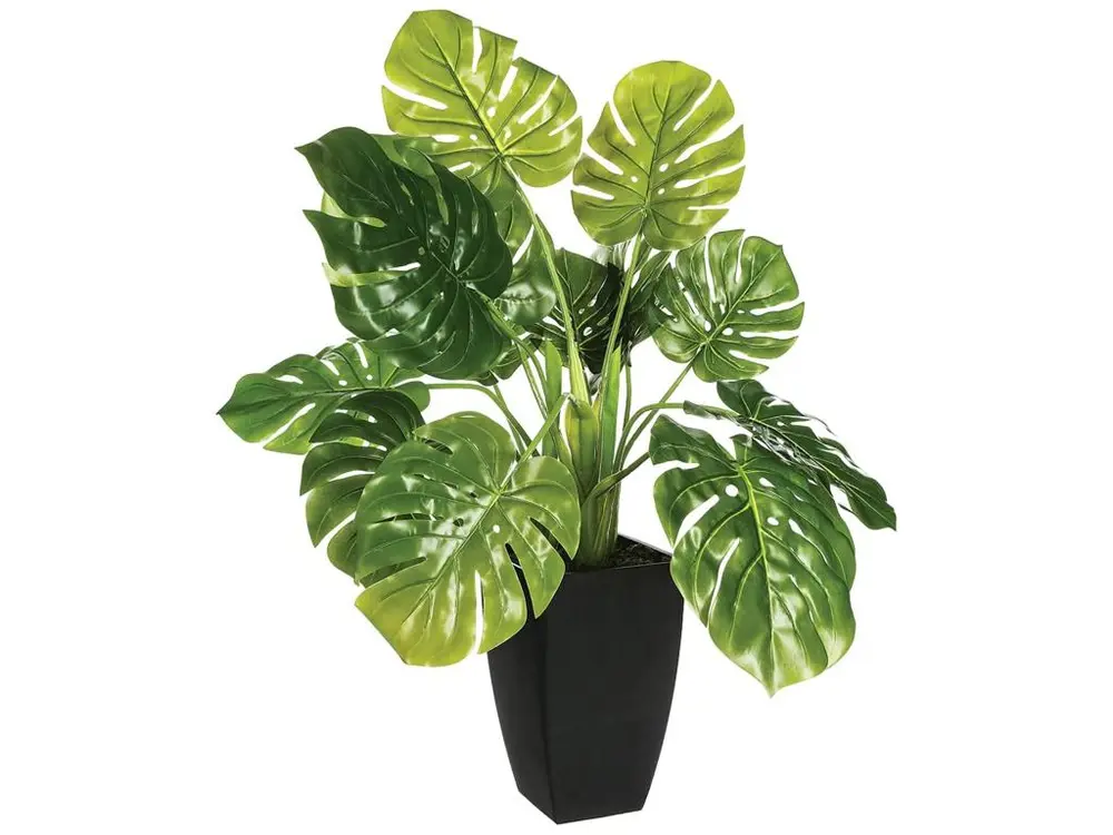 Plante verte artificielle en pot l.67 x d.55 x h 70, verte