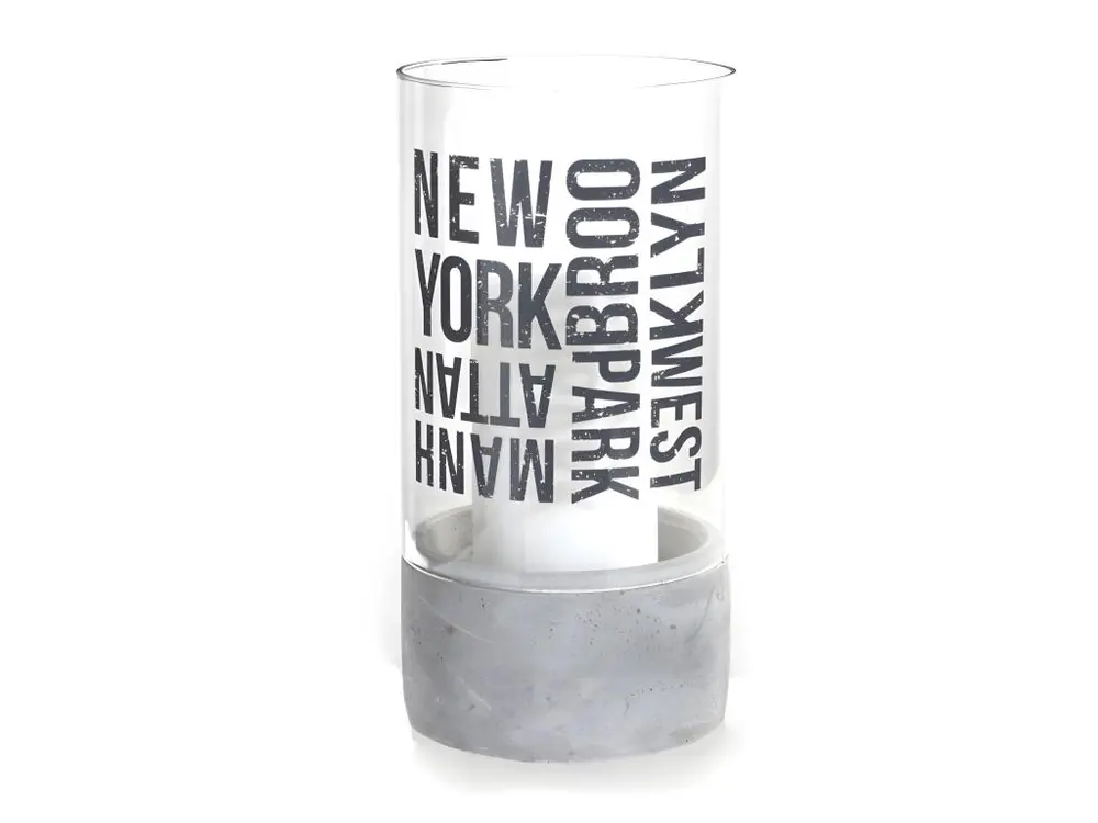 Photophore en Verre "New York" 20cm Transparent