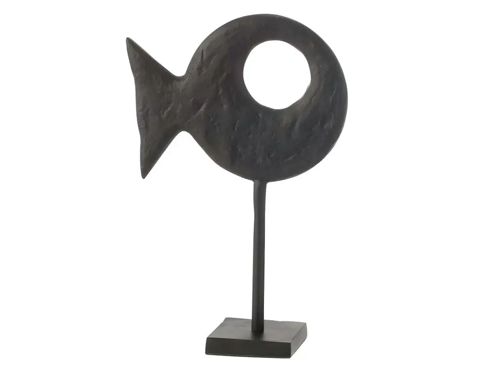 Statuette sur Pied "Figurine Poisson" 38cm Noir