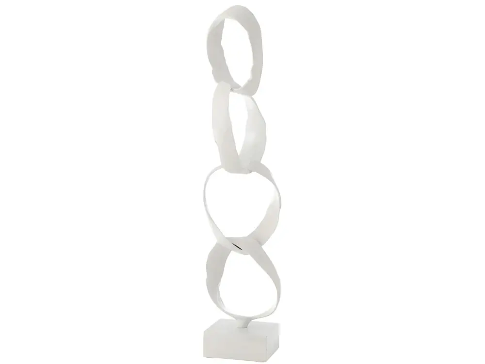 Statuette Déco sur Pied "Anneaux" 56cm Blanc