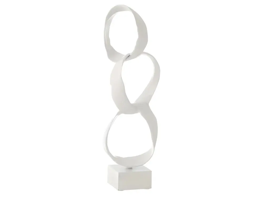 Statuette Déco sur Pied "Anneaux" 46cm Blanc