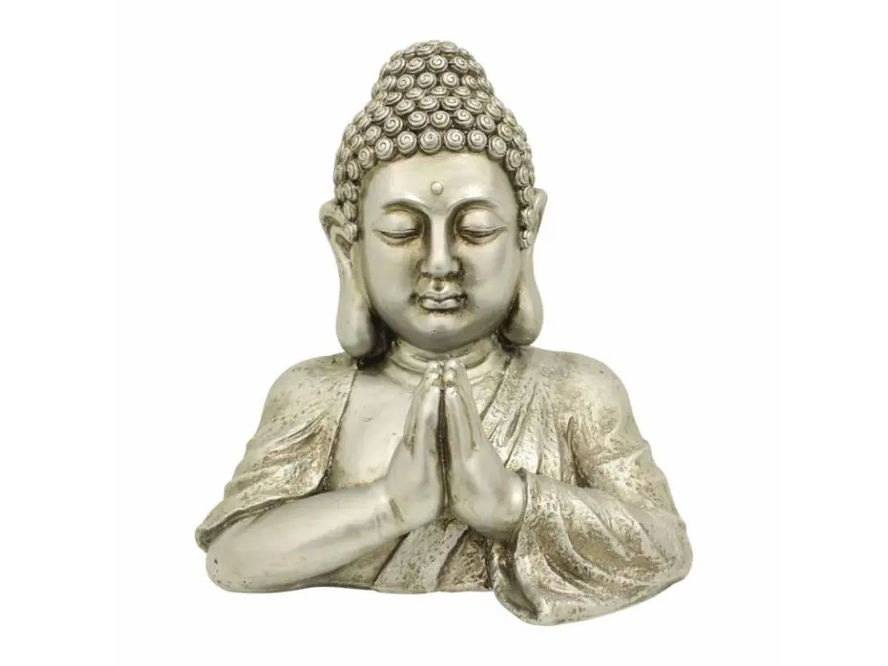 Statue Déco Bouddha "Buste" 40cm Argent