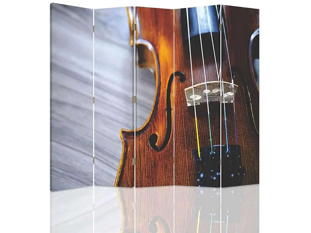 Paravent violon 5 volets - 180 x 180 cm - 2 faces R° V°