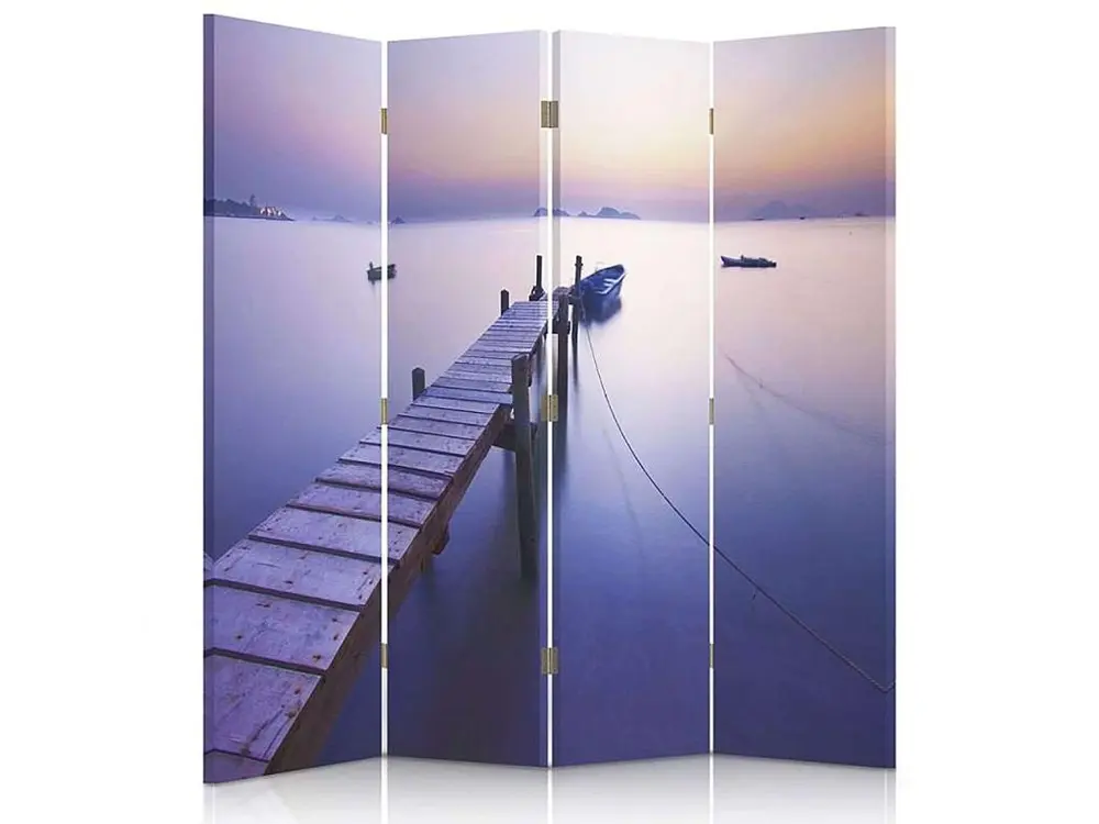 Paravent sunrise le long de la côte 4 volets - 145 x 180 cm - 2 faces R° V°