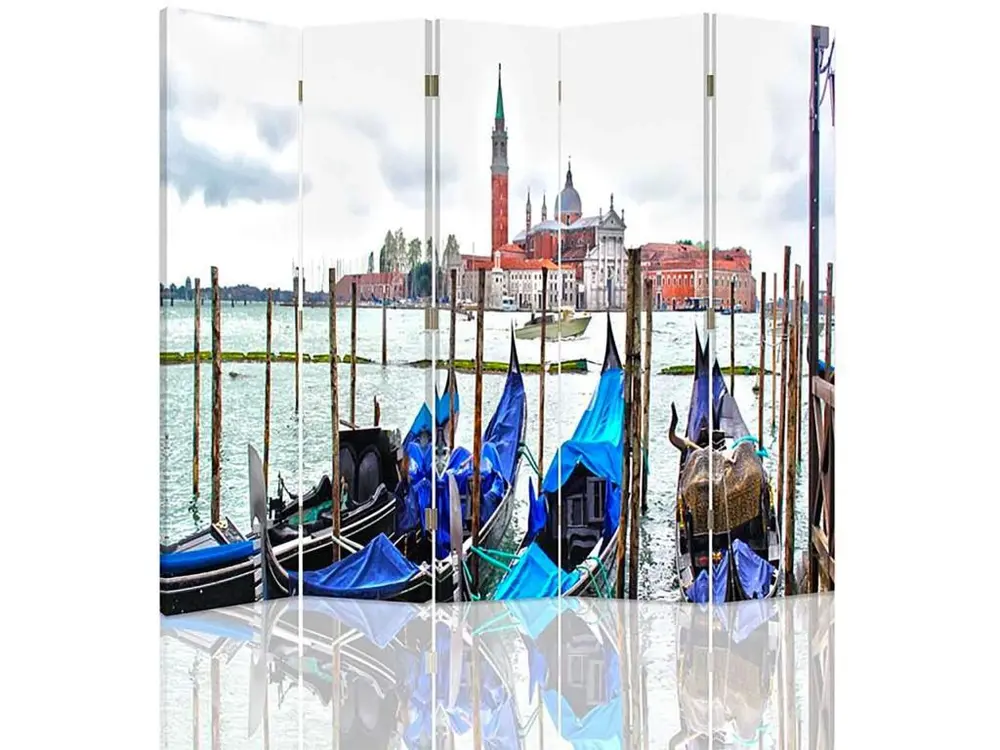 Paravent r-venise, kulik 5 volets - 180 x 150 cm - 2 faces R° V° + rotation 360°