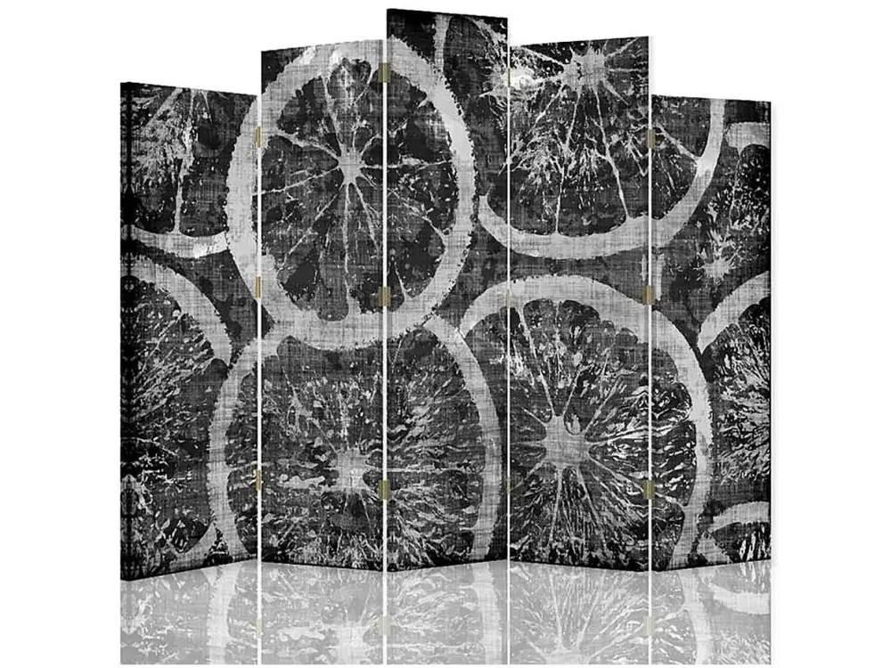 Paravent tranches d'orange 5 volets - 180 x 180 cm - 2 faces R° V°