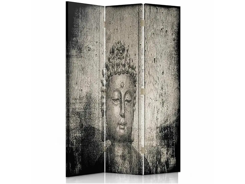 Paravent bouddha 3 volets - 110 x 180 cm - 2 faces R° V°