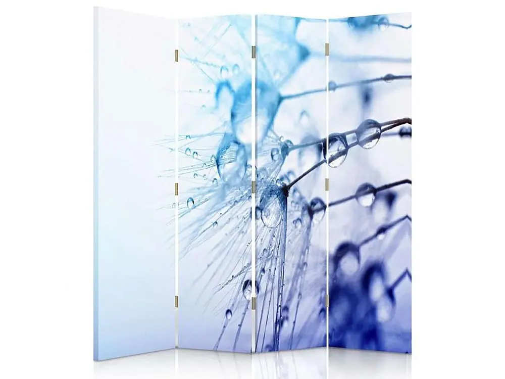 Paravent des gouttes d'eau sur dmuchawcu 4 volets - 145 x 180 cm - 2 faces R° V° + rotation 360°