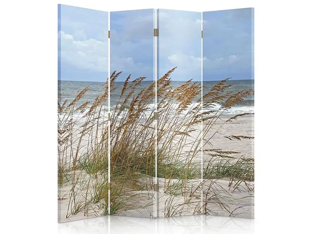 Paravent herbe de la mer 4 volets - 145 x 150 cm - 2 faces R° V°