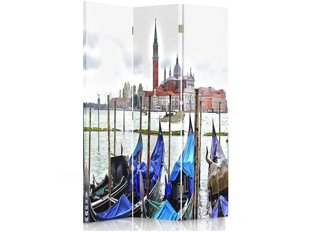 Paravent venise r kulik 3 volets - 110 x 150 cm - 2 faces R° V° + rotation 360°