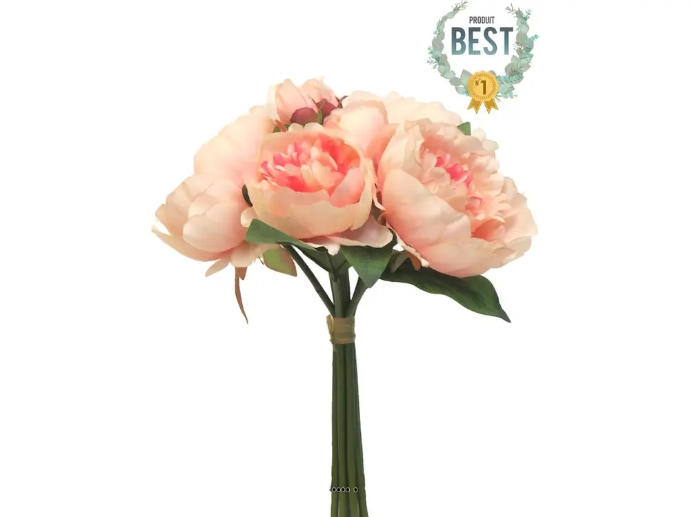 Bouquet de Pivoines artificielles 8 têtes D28cm H34cm Rose pâle - BEST - couleur: Rose pâle