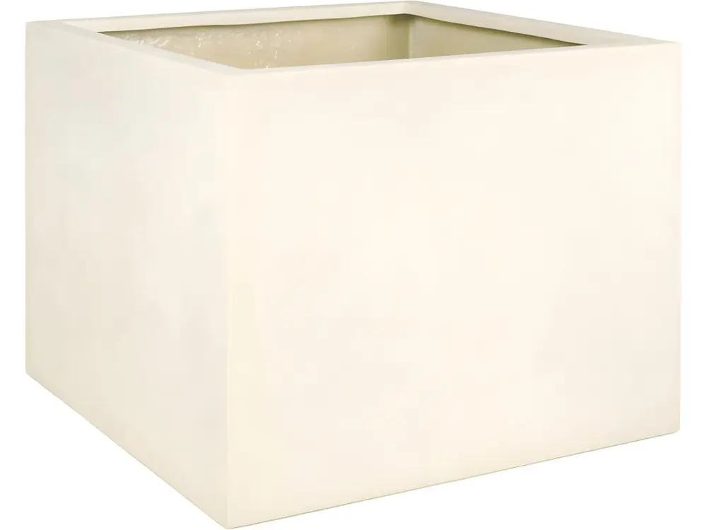 Bac en Polystone Roma Ext. Cube L 86 x 86 x H 67 cm crème - choisissez votre hauteur: H 86 cm - couleur: Crème