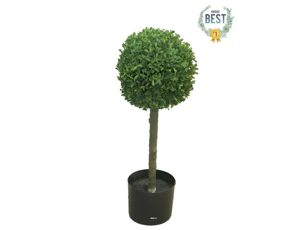 Buis boule factice sur tronc Ext. en pot anti-UV H60cm D25cm - BEST - choisissez votre hauteur: H 60 cm - couleur: Vert