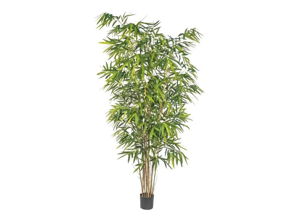 Bambou artificiel H 270 cm 1622 grandes feuilles en pot - choisissez votre hauteur: H 270 cm - couleur: Vert