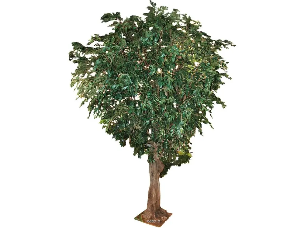 Ficus Benjamina Géant factice H350cm L220cm 9280 feuilles sur platine - choisissez votre hauteur: H 350 cm - couleur: Vert