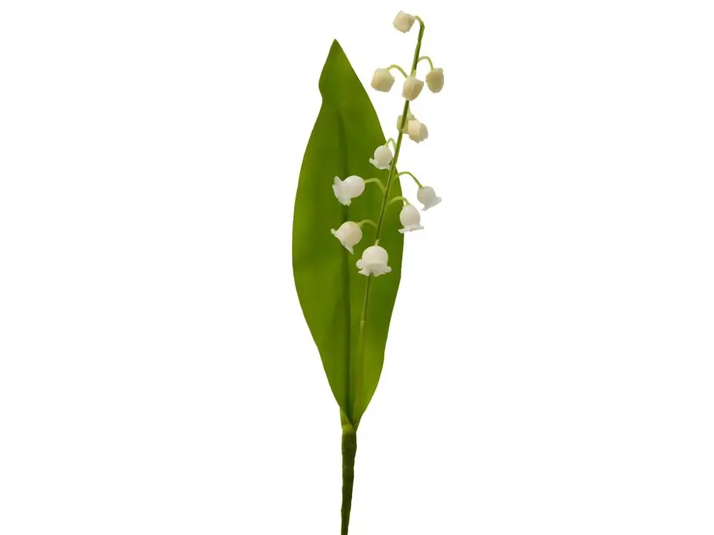 Muguet artificiel 1 brin avec feuillage H 21 cm superbe