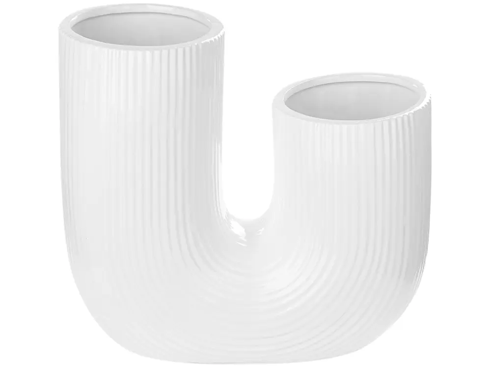 Vase à fleurs en céramique blanche 23 cm MITILINI