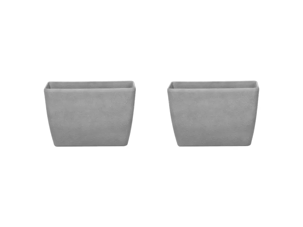 Lot de 2 pots de fleurs en pierre grise 60 x 27 x 41 cm BARIS