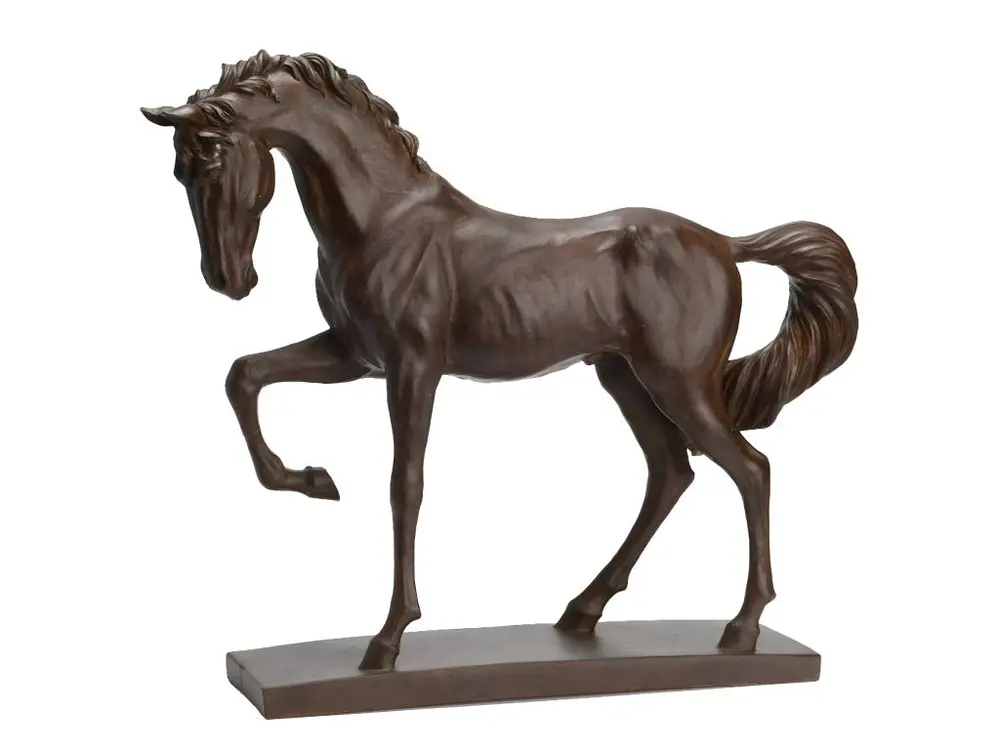 Cheval sur socle grand modèle marron