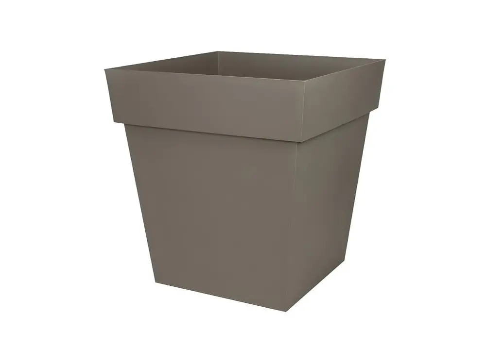 Pot de fleur carré Toscane 49,5 x H.52,5 cm - Taupe