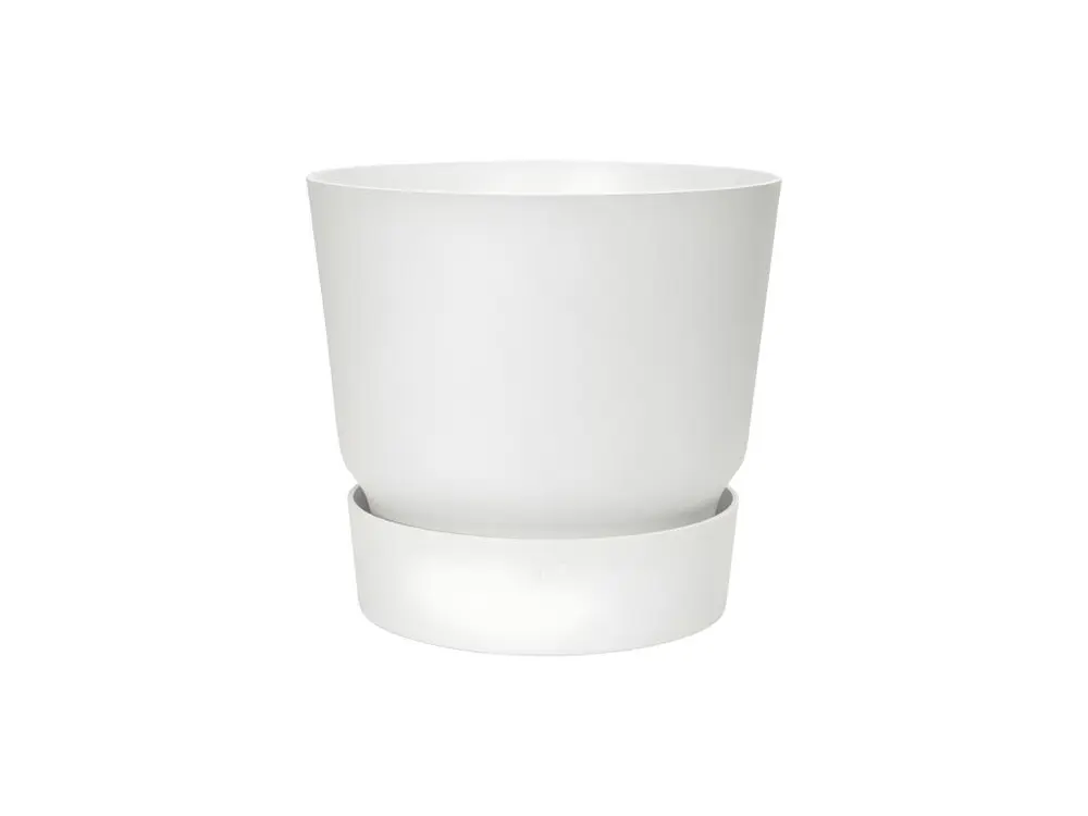 Pot de fleurs rond Greenville 30 - Extérieur - Ø 29,5 x H 27,8 cm - Blanc