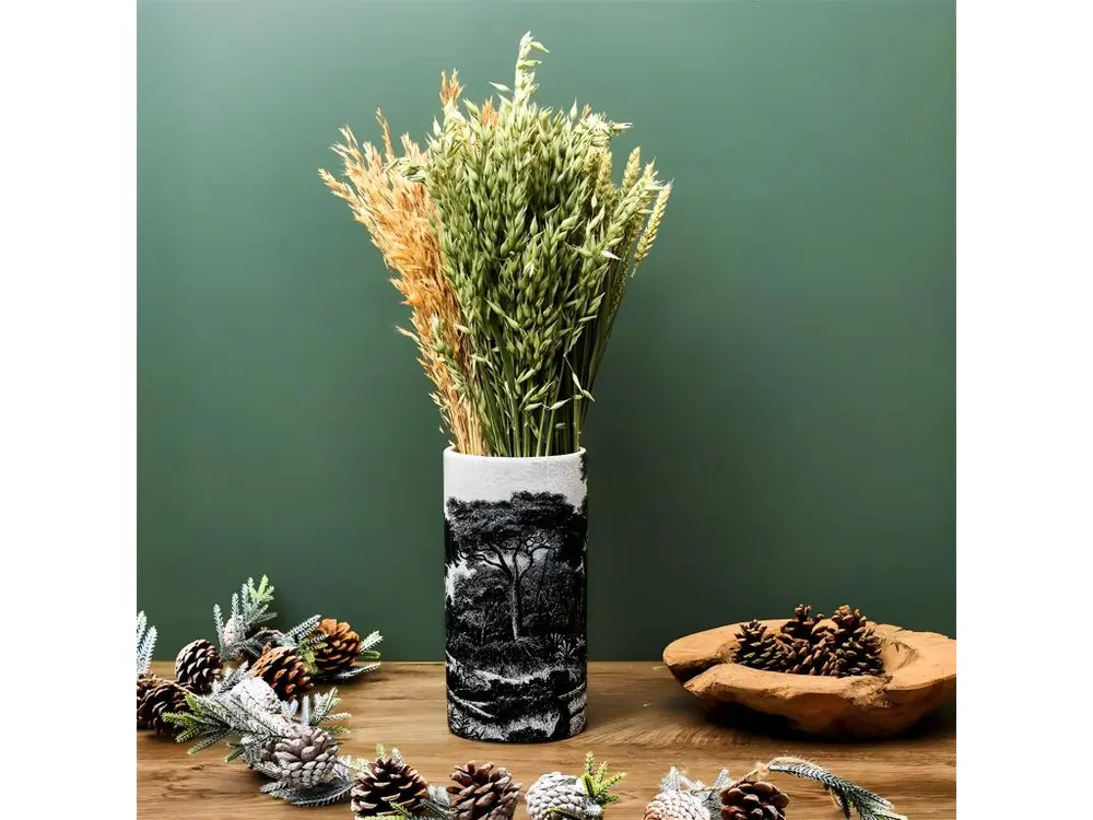 Vase Design en Céramique "Black Forest" 25cm Noir