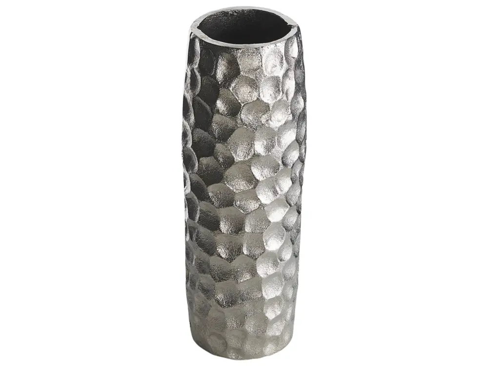 Vase à fleurs en métal 32 cm argenté CALAKMUL