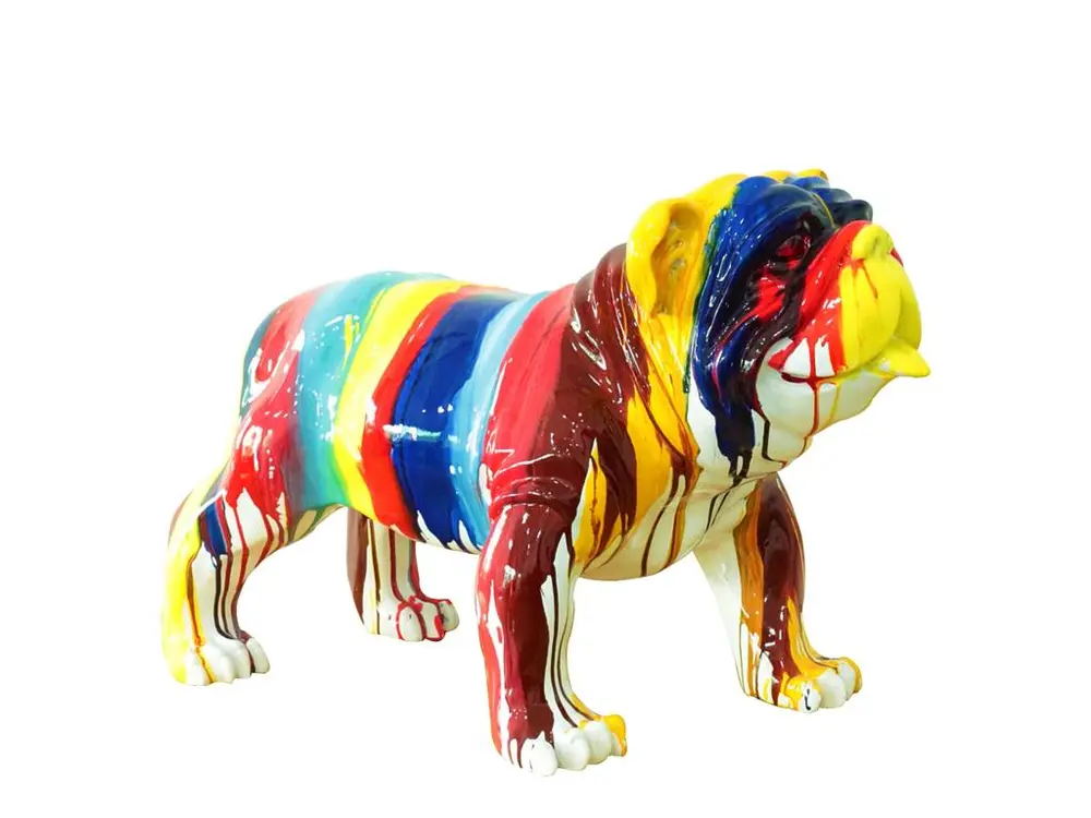 Figurine Bulldog Kuatéh Gregor 61x32x38 cm Multicolore