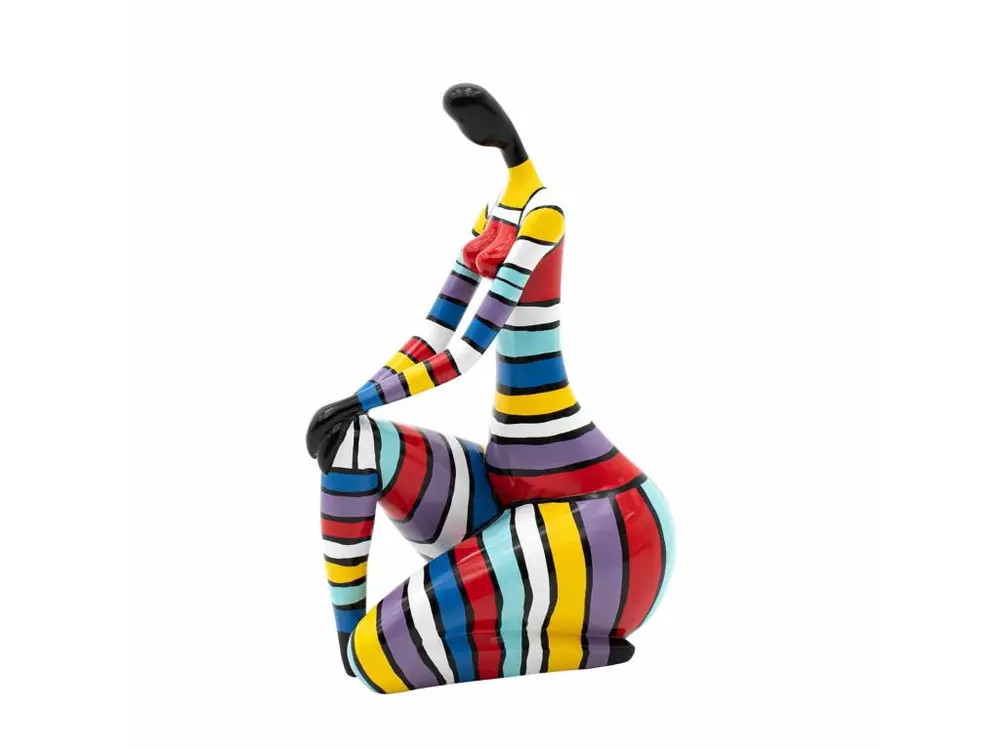 Statuette Silhouette Décorative Femme Assise Kuatéh Rachel en Polyrésine 38x26x61 cm Multicolore