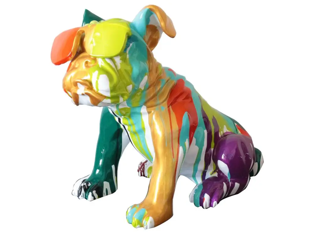 Figurine Bulldog Assis Kuatéh Bharbo 40x23x34 cm Multicolore