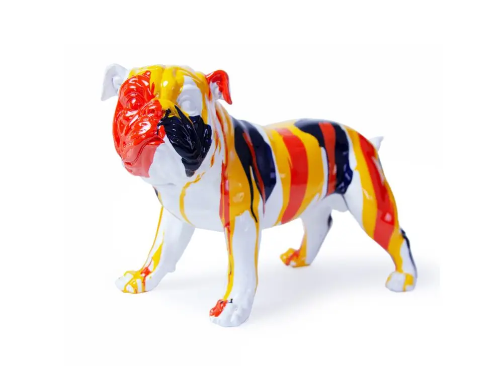 Figurine Décorative Chien Bulldog Kuatéh en Polyrésine 40x20x26 cm Multicolore