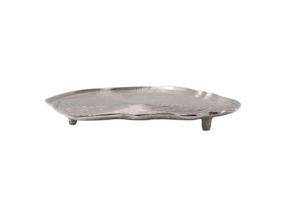 Plateau Décoratif "Wood Art" 39cm Argent