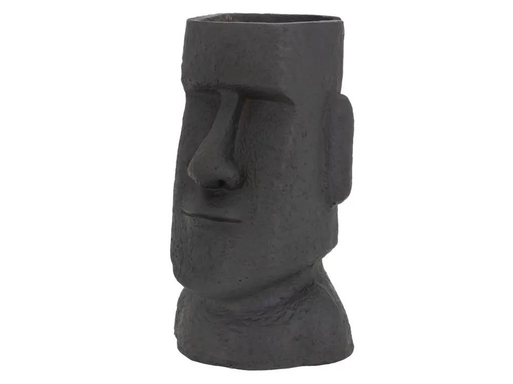 Pot de fleurs Île de Pâques Moai 26x23x43 cm case récipient plantes anthracite