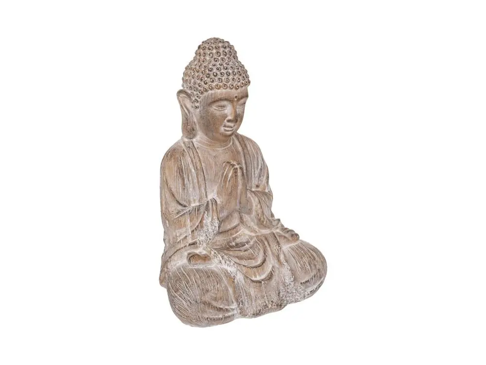 Statue décorative Bouddha en magnésie effet Bois H 45 cm