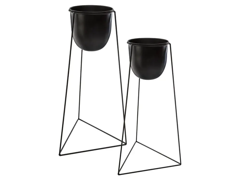 Lot de 2 Pots avec Support en Métal - Atmosphera