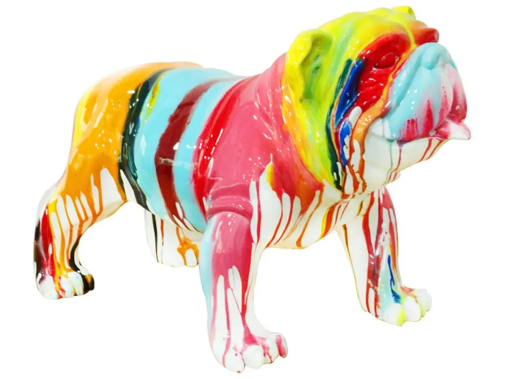 Figurine Décorative Chien Bulldog Kuatéh en Polyrésine 61x32x38 cm Multicolore