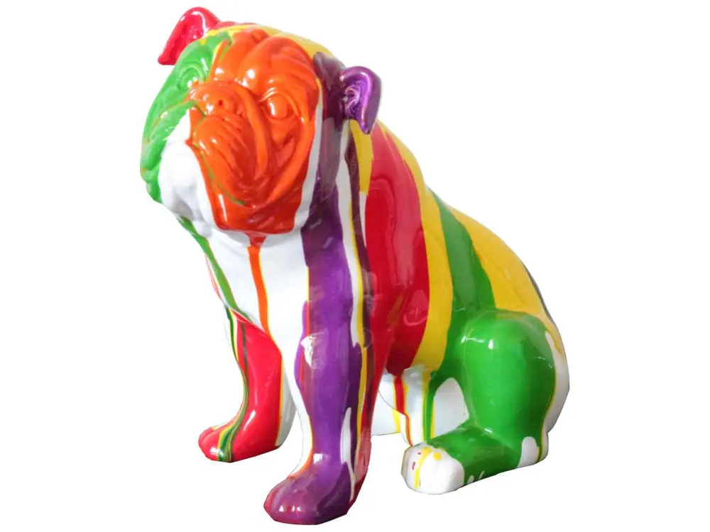 Figurine Bulldog Assis Kuatéh Nun 29x16x28 cm Multicolore