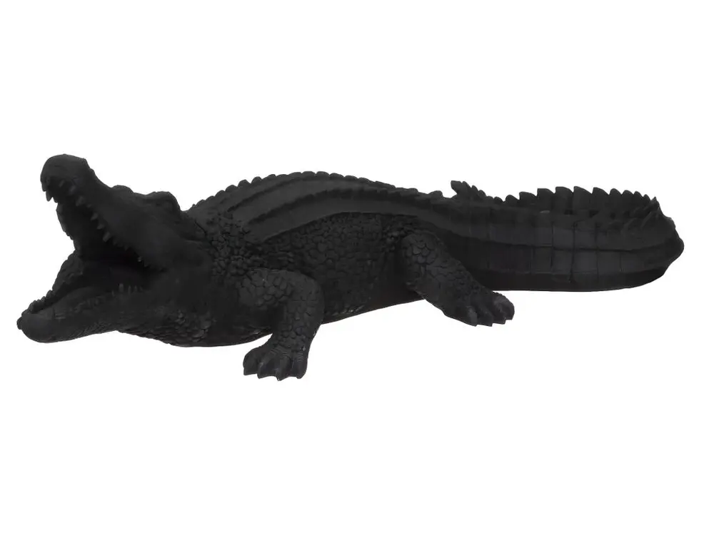 Crocodile résine 100 x 41 x 30 cm Noir - ATMOSPHERA