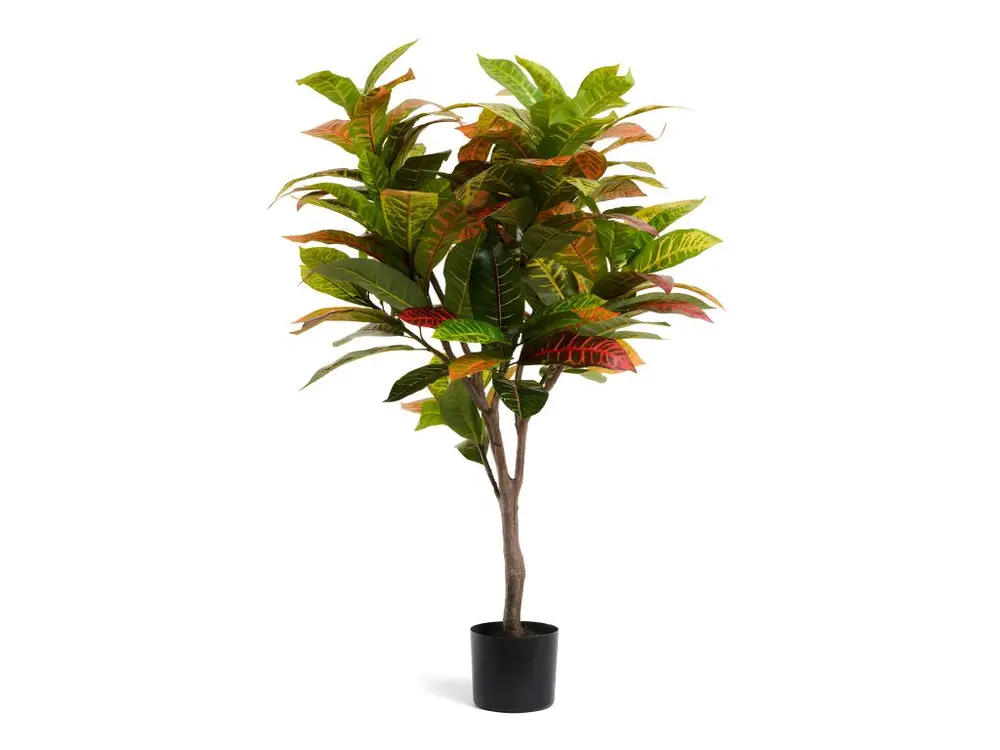 Plante artificielle avec pot - Croton - H. 120 cm